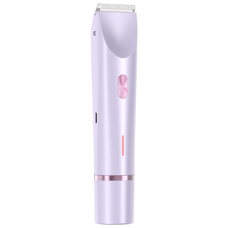 2-in-1 Ladies Electric Shaver & Trimmer – IPX7 Waterproof, USB-C Rechargeable, Dual Head Design(Purple)