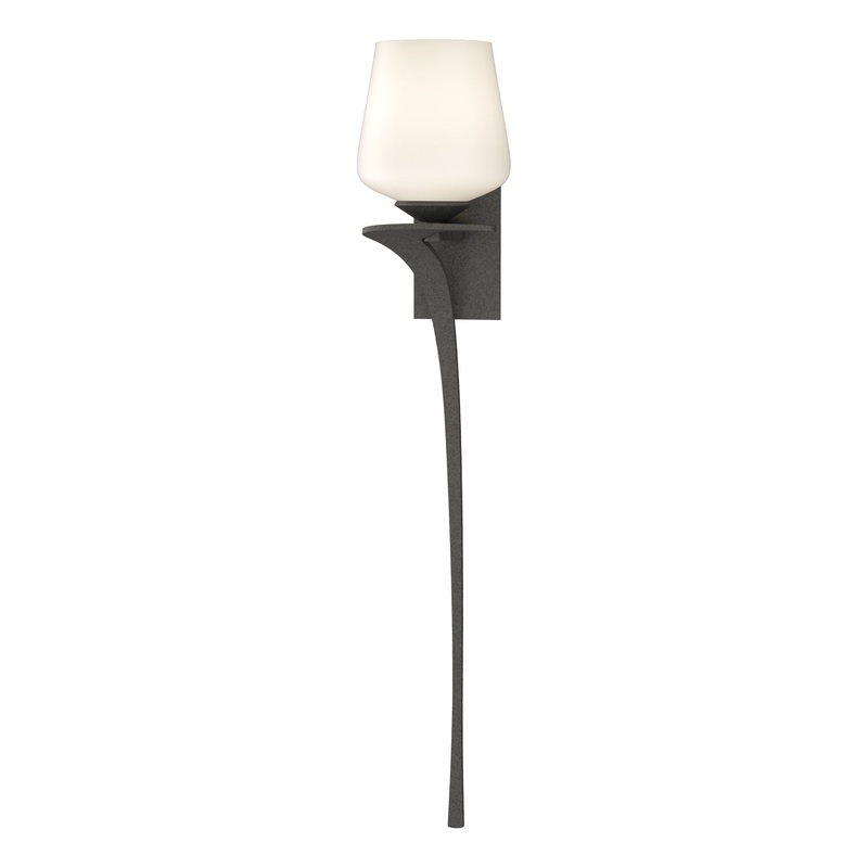 Antasia Single Glass 1-Light Sconce Natural Iron Left