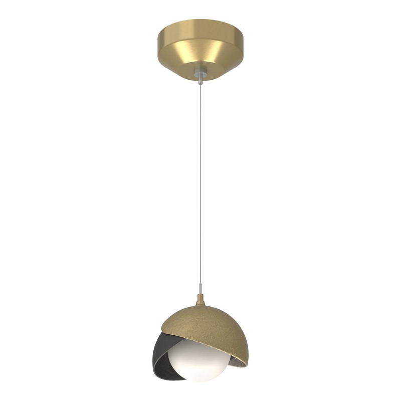 Brooklyn Double Shade Low Voltage Mini Pendant Modern Brass Black