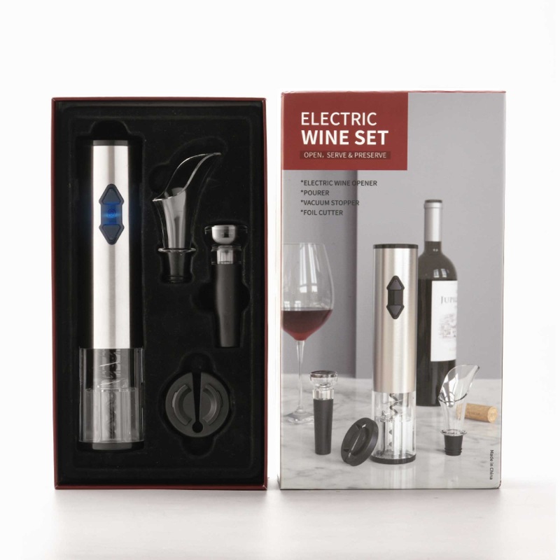 Electric Wine Bottle Opener Set – Automatic Corkscrew Pourer Pump Sealer Cutter