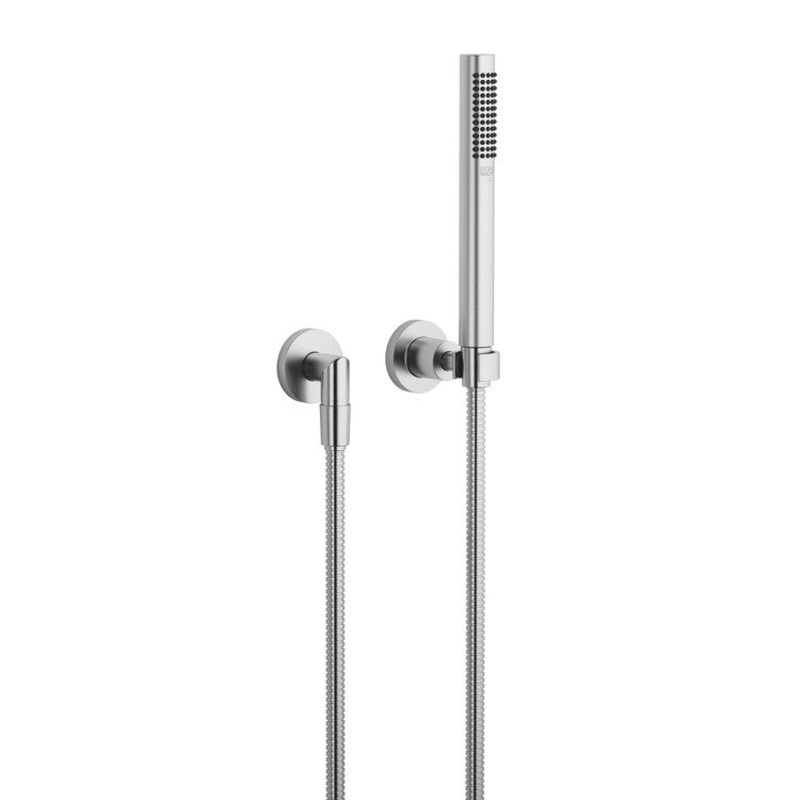 Handshower Set TARA with Individual Flanges Brushed Chrome Compact Rain 1.8 Gallons per Minute