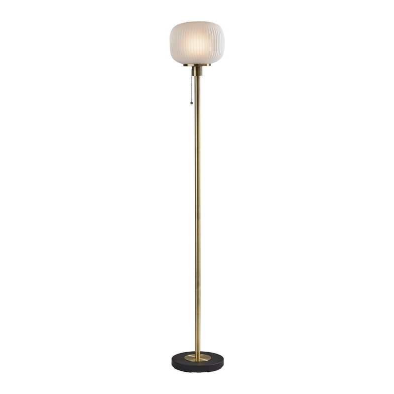 Hazel Floor Lamp Antique Brass