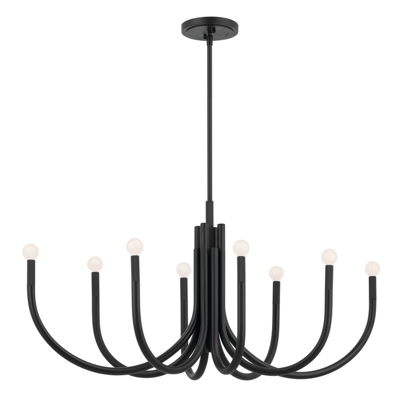 Kichler 52553BK Eight Light Chandelier, Black