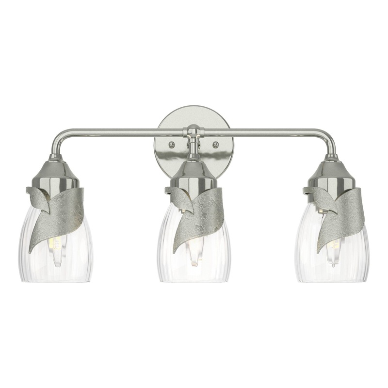 Lapas 3-Light Bath Sconce Sterling Water Glass (LL)
