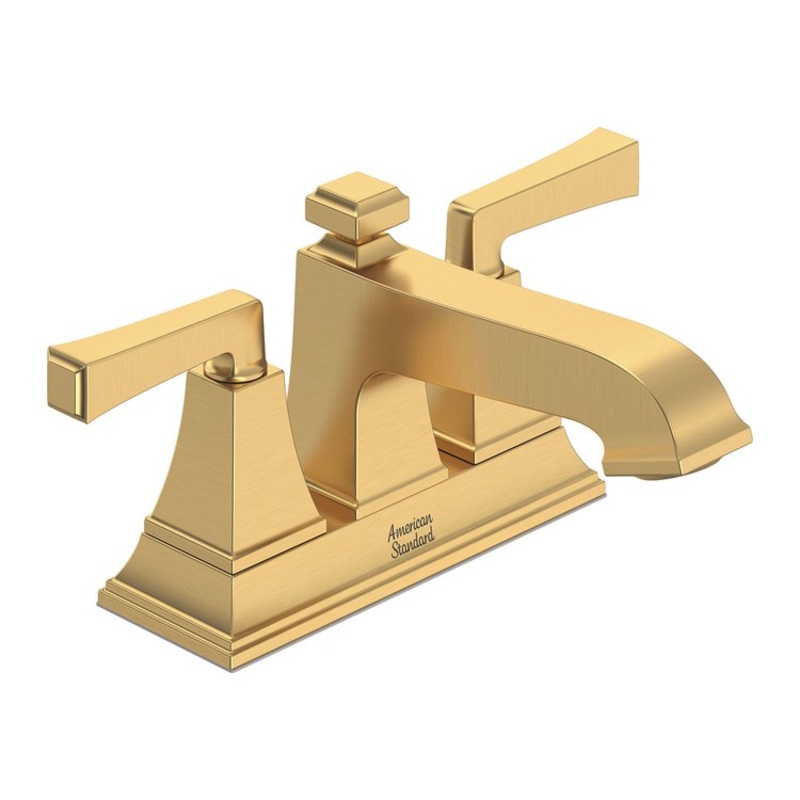 Lavatory Faucet Town Square S Centerset 2 Lever ADA Brushed Cool Sunrise 1.2 Gallons per Minute Push Pop-Up