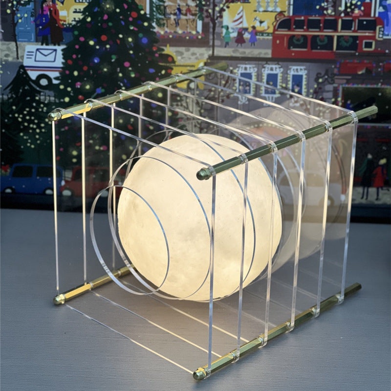 Minimalist Layered Acrylic Moon Lamp – USB Touch Dimmable (Transparent Moon Lamp)