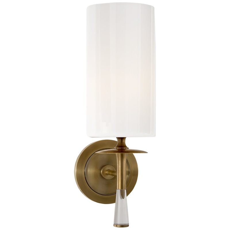 One Light Wall Sconce from the Drunmore Collection in Hand-Rubbed Antique Brass With Crystal Finish by Visual Comfort Signature