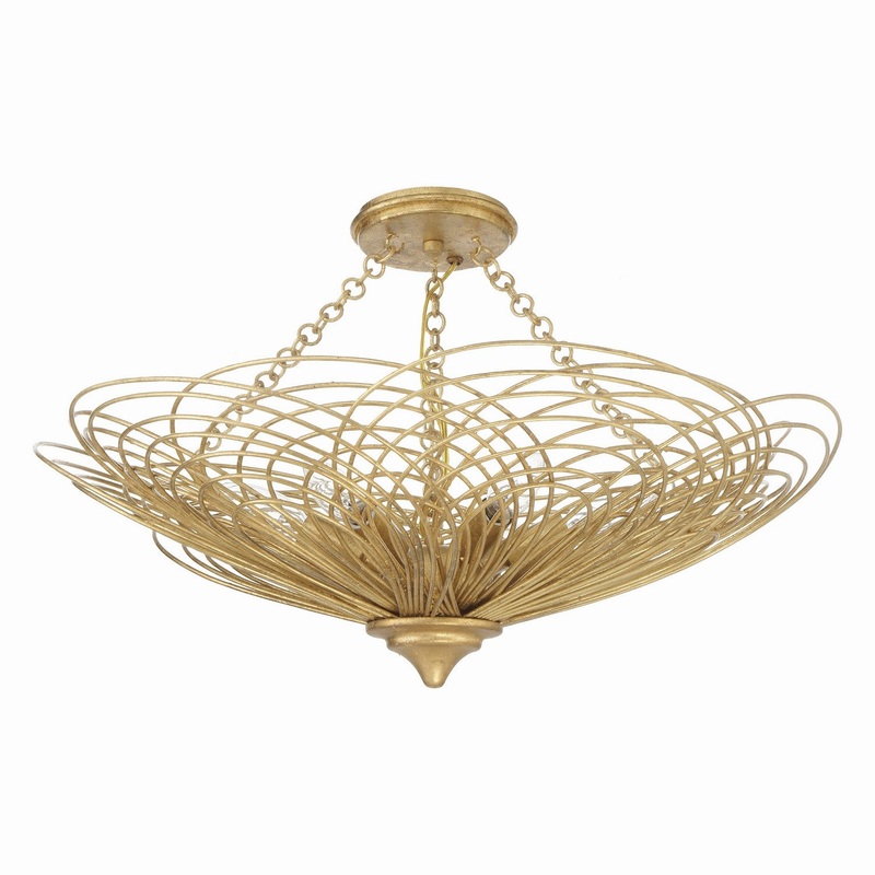 Six Light Semi Flush Mount from the Doral Collection in Renaissance Gold Finish by Crystorama