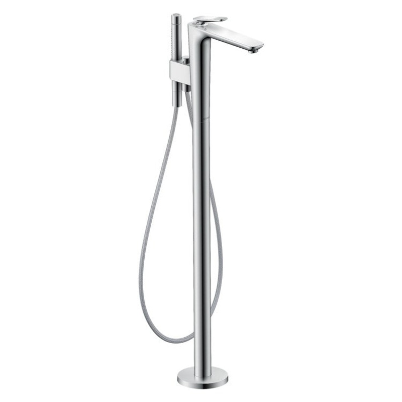 Tub Filler Trim Citterio C 1 Lever Cubic Cut Chrome WaterSense Freestanding 6.2 Gallons per Minute