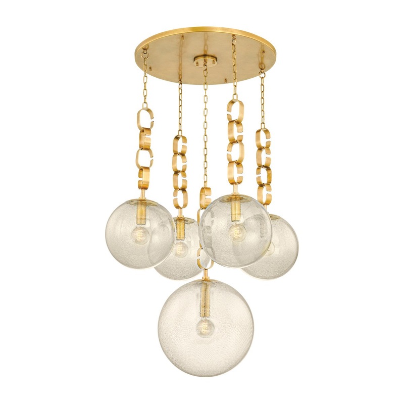 Corbett Lighting 374-38-VB Nessa Five Light Chandelier Vintage Brass