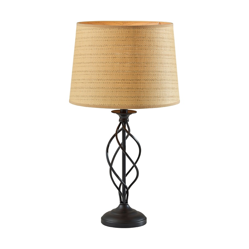 Darcy Table Lamp Black Metal with Natural Shade