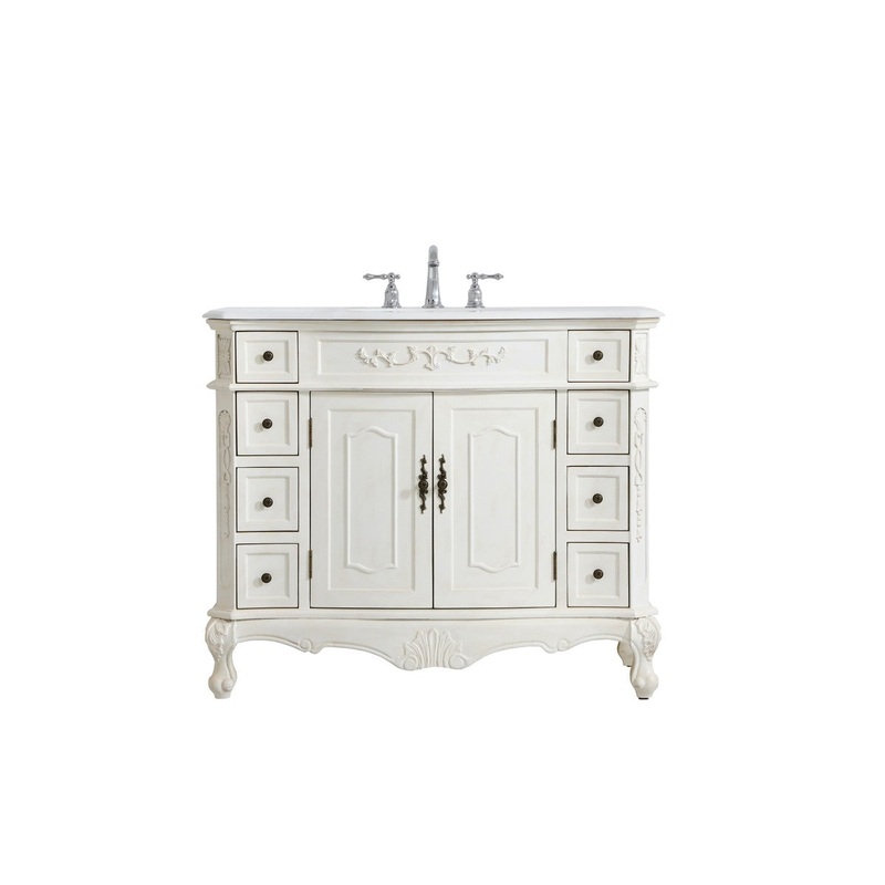 Elegant Lighting VF10142AW-VW Danville Single Bathroom Vanity Antique White