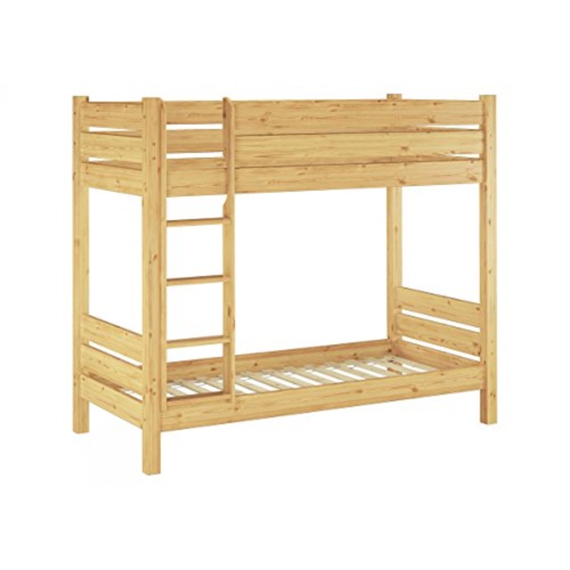 Erst-Holz Letto a Castello Solido in Pino Naturale Laccato 80×190 con doghe rigide 60.16-08-190T80
