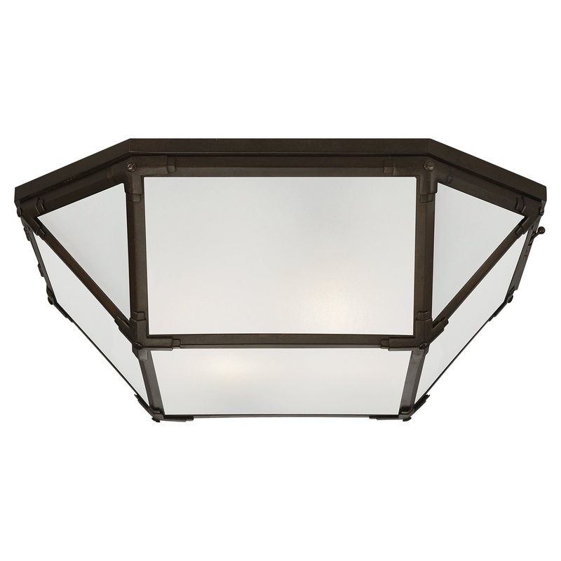 Four Light Flush Mount from the Morris Collection in Antique Zinc Finish by Visual Comfort Signature