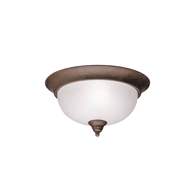 Kichler 8064TZ Two Light Flush Mount, Tannery Bronze