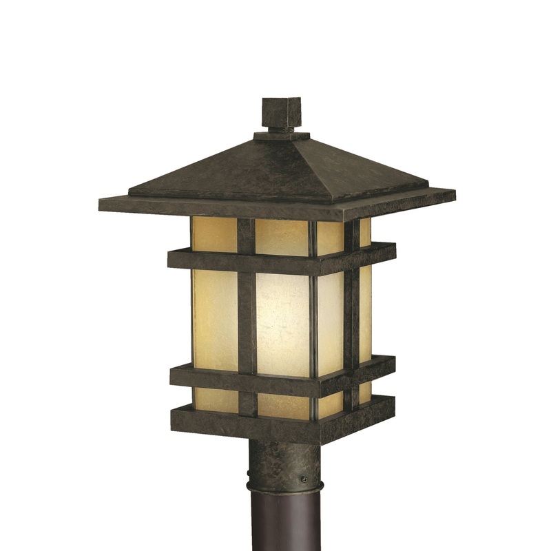 Kichler 9529AGZ One Light Outdoor Post Mount, Aged Bronze