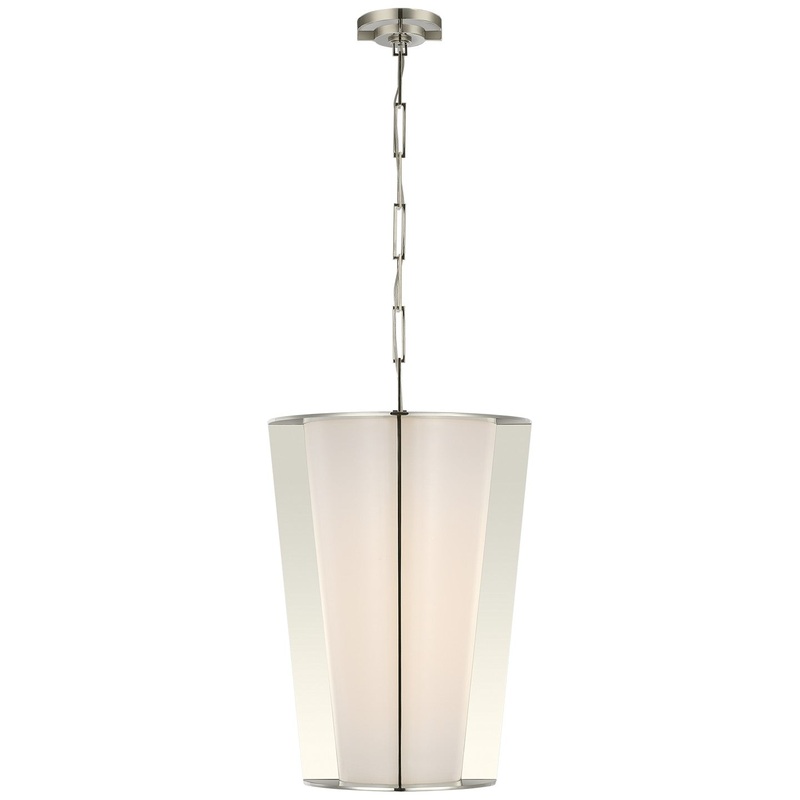 LED Lantern from the Phinn Collection in Polished Nickel Finish by Visual Comfort Signature