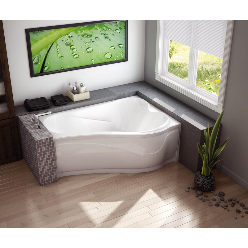 MAAX 105728-091-001-002 Murmur 6043 ASY Acrylic Drop-in Right-Hand Drain 10 Microjets Bathtub in White