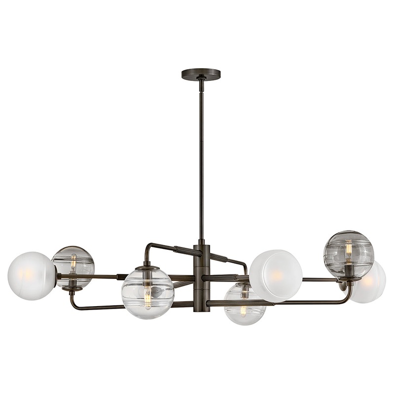 Oberon Large Adjustable Single Tier Chandelier Black Oxide