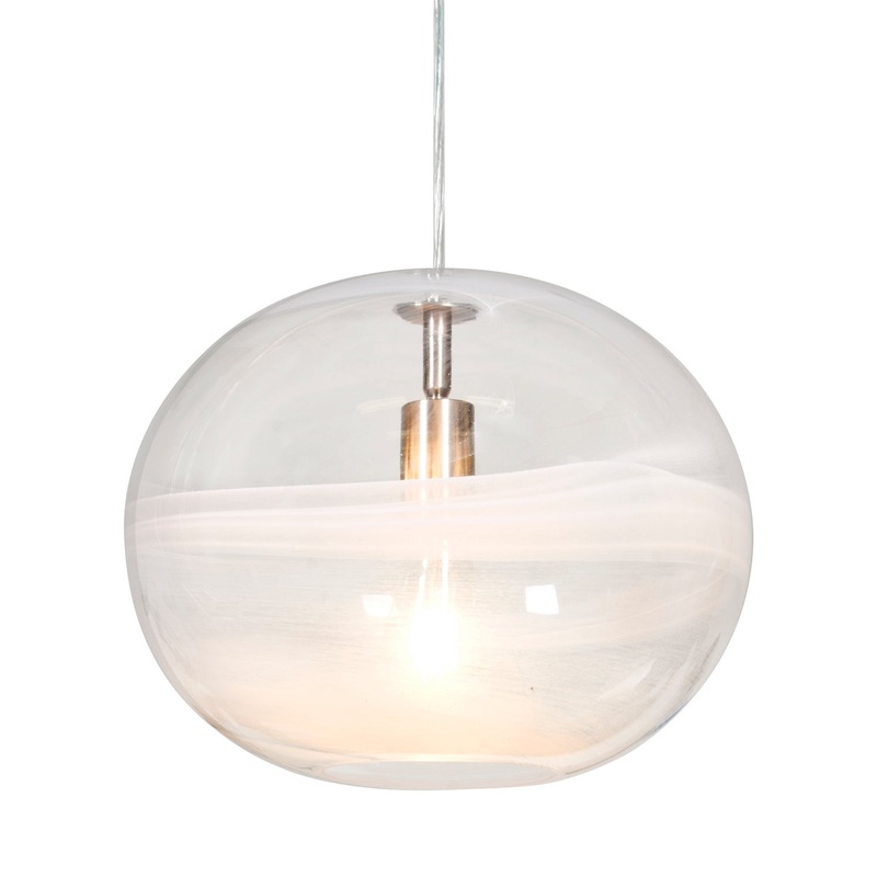 One Light Pendant from the Geno Collection in Satin Nickel Finish by Besa