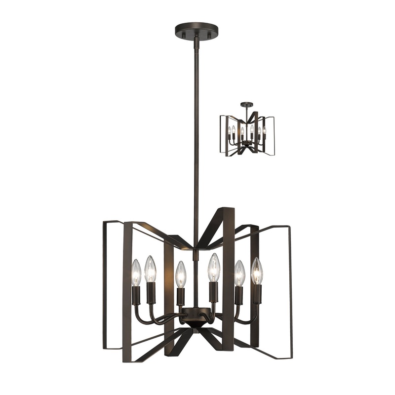 Six Light Pendant from the Marsala Collection in Bronze Finish by Z-Lite