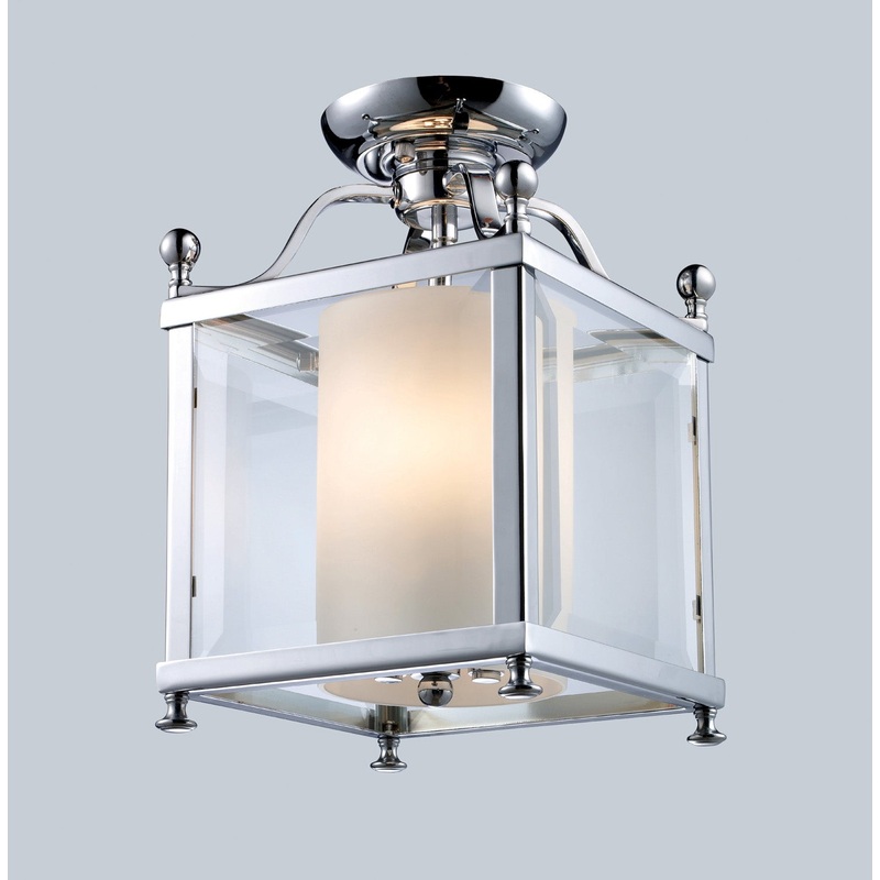 Three Light Semi Flush Mount from the Fairview Collection in Chrome Finish by Z-Lite