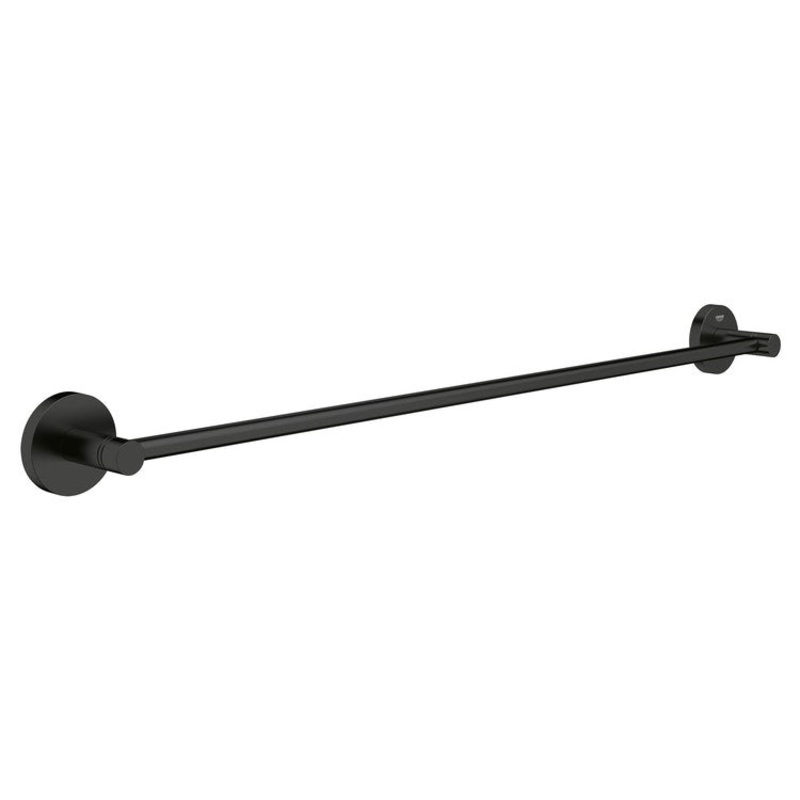 Towel Bar Essentials 24 Inch Single Matte Black Metal
