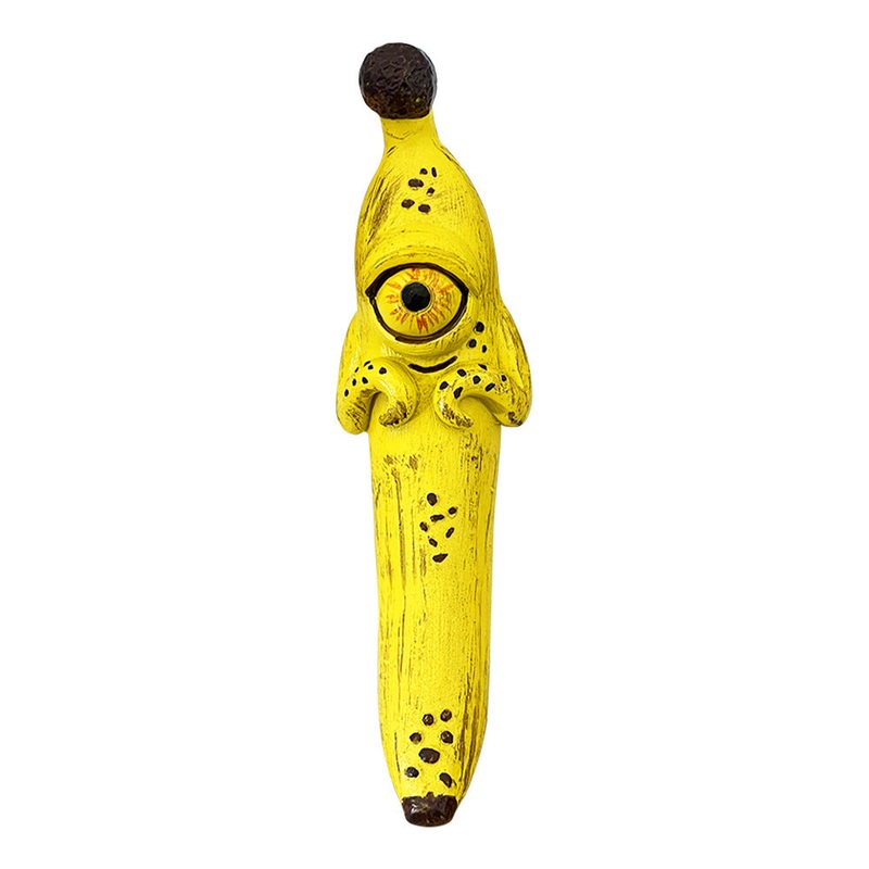 3 Pcs Style 1 Yellow Whimsical Magic Banana Monster Figurine – Quirky Resin Art Decor for Home & Party