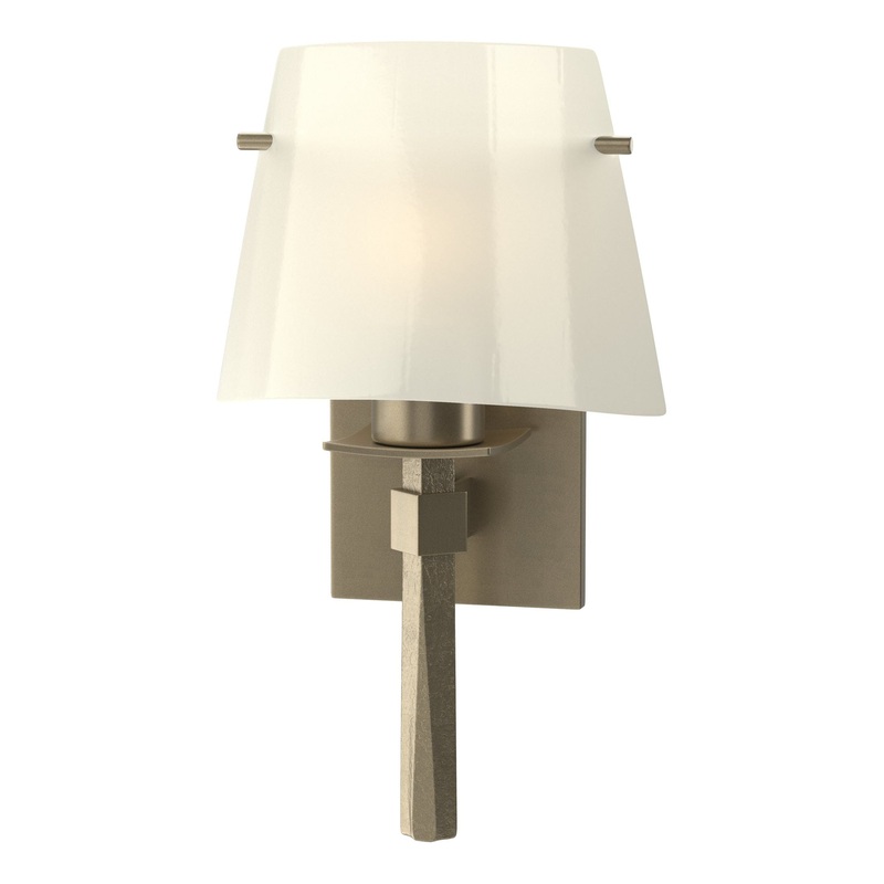 Beacon Hall Half Cone Glass Sconce Soft Gold Ivory Art Glass (CC)