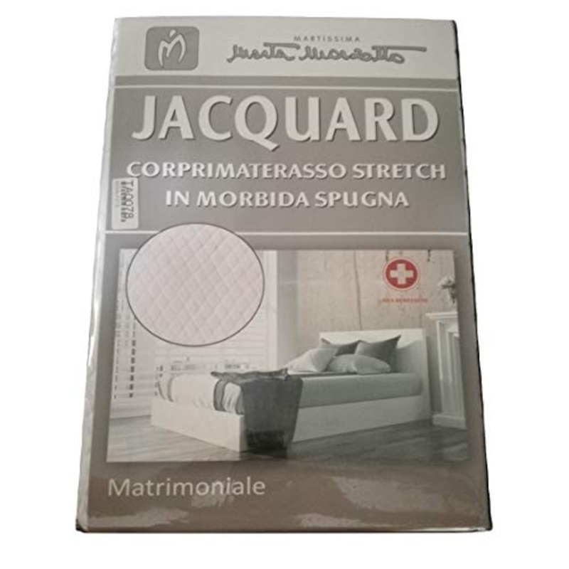 Coprimaterasso matrimoniale in jacquard indeformabile elesticizzato con angoli