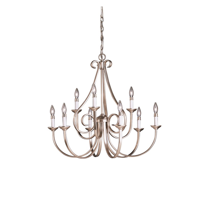 Kichler 2031NI Nine Light Chandelier, Brushed Nickel