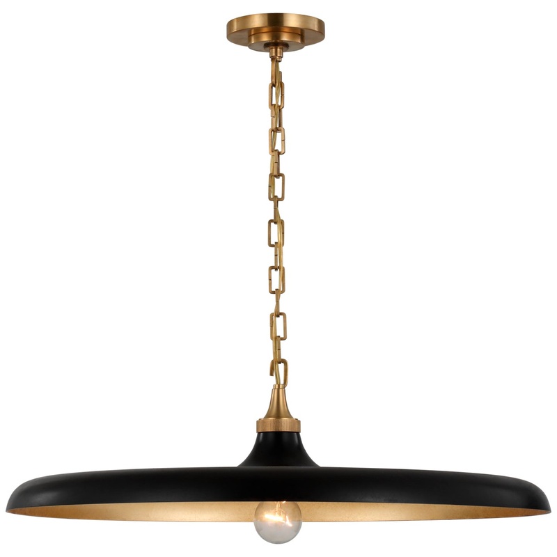 LED Pendant from the Piatto Collection in Hand-Rubbed Antique Brass Finish by Visual Comfort Signature