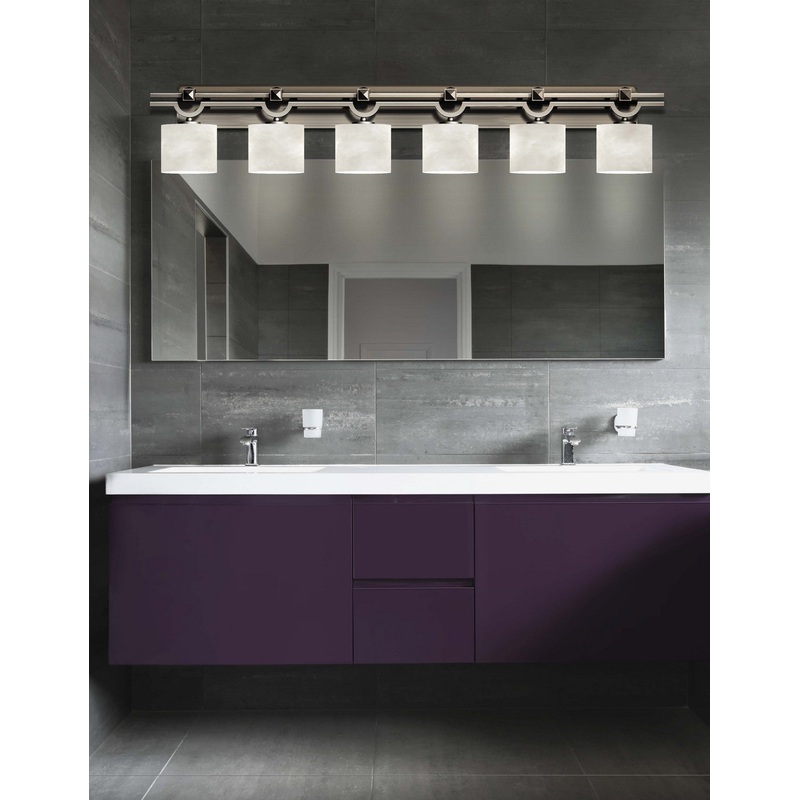 Six Light Bath Bar from the Clouds Collection in Brushed Nickel Finish by Justice Designs