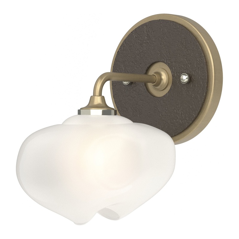 Ume 1-Light Curved Arm Bath Sconce Soft Gold Oil Rubbed Bronze