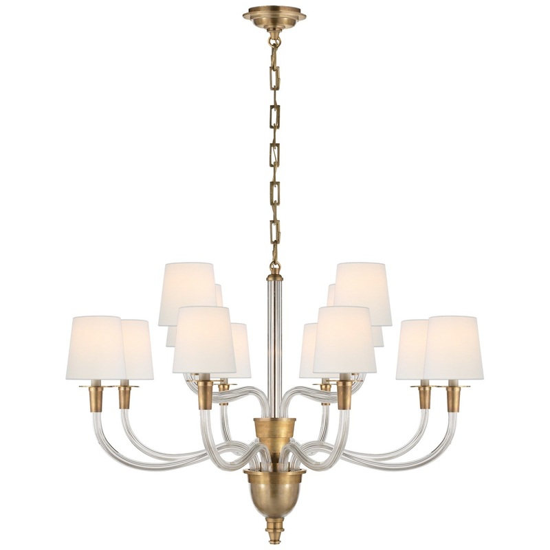 12 Light Chandelier from the Vivian Collection in Hand-Rubbed Antique Brass Finish by Visual Comfort Signature