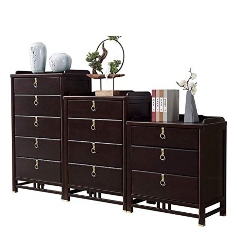 Classica Petto Stile Cinese Dei Cassetti (set) Colore Legno Di Sandalo, Con Maniglie In Metallo E Piedini In Metallo Arredamento Lussuoso Ed Elegantemente Decorato ( Size : Set of combinations )