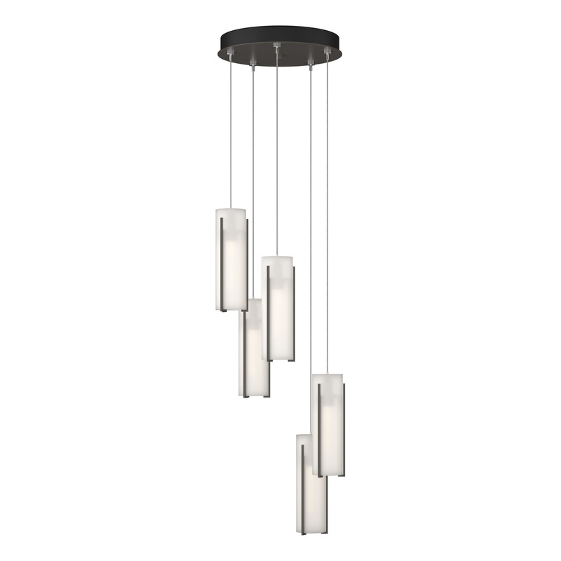 Exos Glass 5-Light Pendant Dark Smoke Opal Glass (GG)