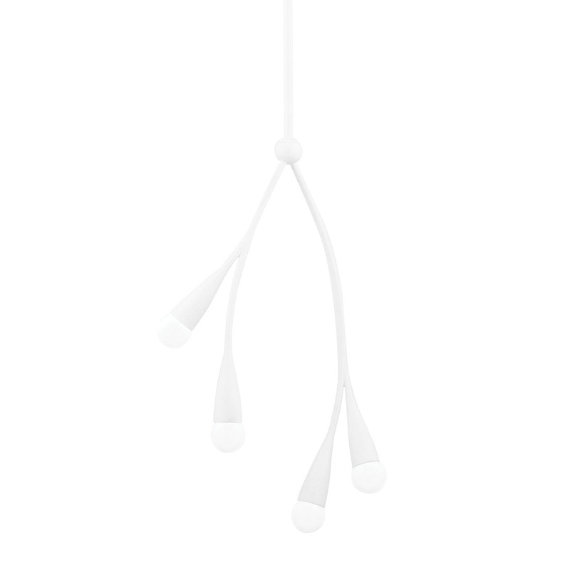 Four Light Pendant from the Elsa Collection in Textured White Finish by Mitzi