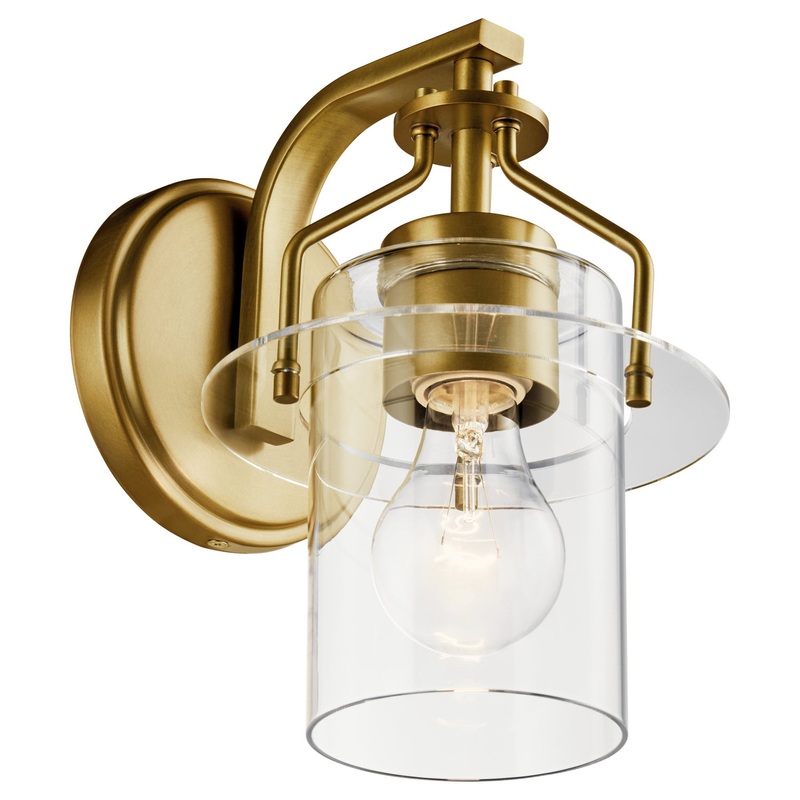 Kichler 55077NBR One Light Wall Sconce, Brushed Brass