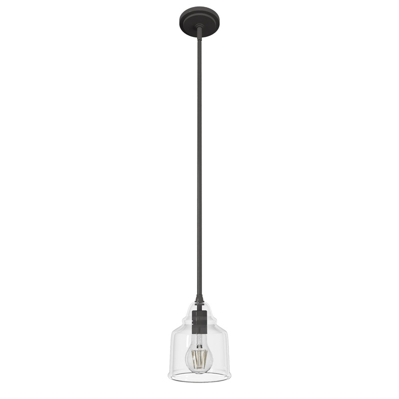 One Light Mini Pendant from the Dunshire Collection in Noble Bronze Finish by Hunter