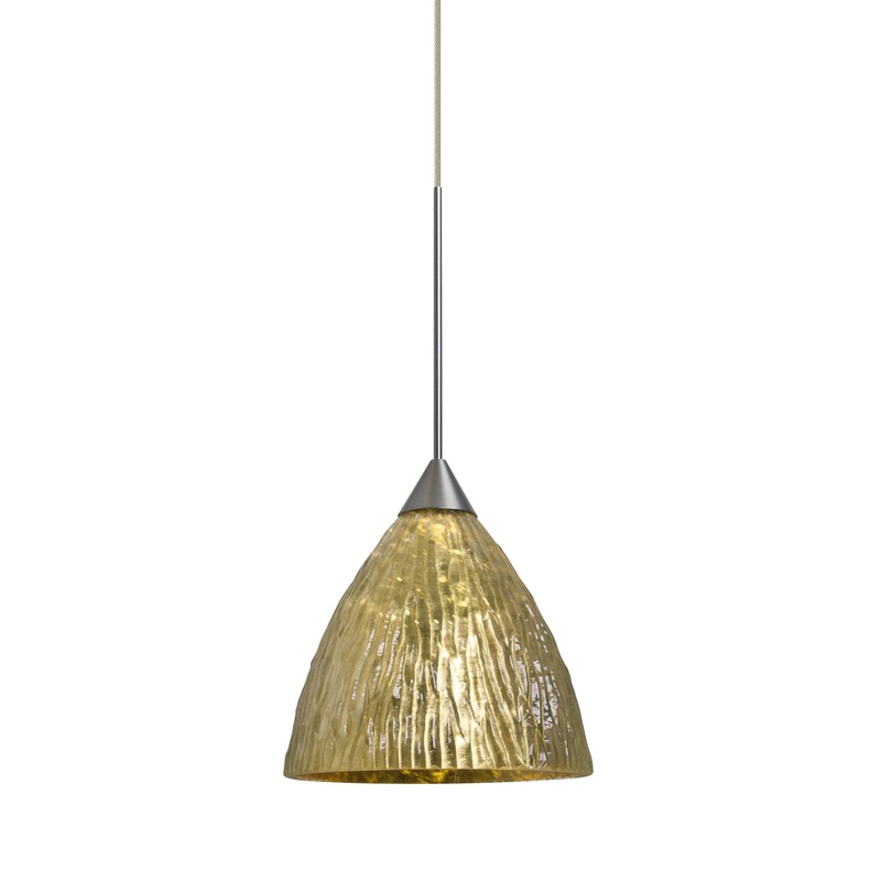 One Light Pendant from the Eve Collection in Satin Nickel Finish by Besa