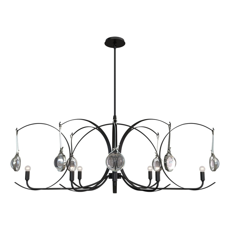 Optic 8-Light Oval Pendant Black Sterling