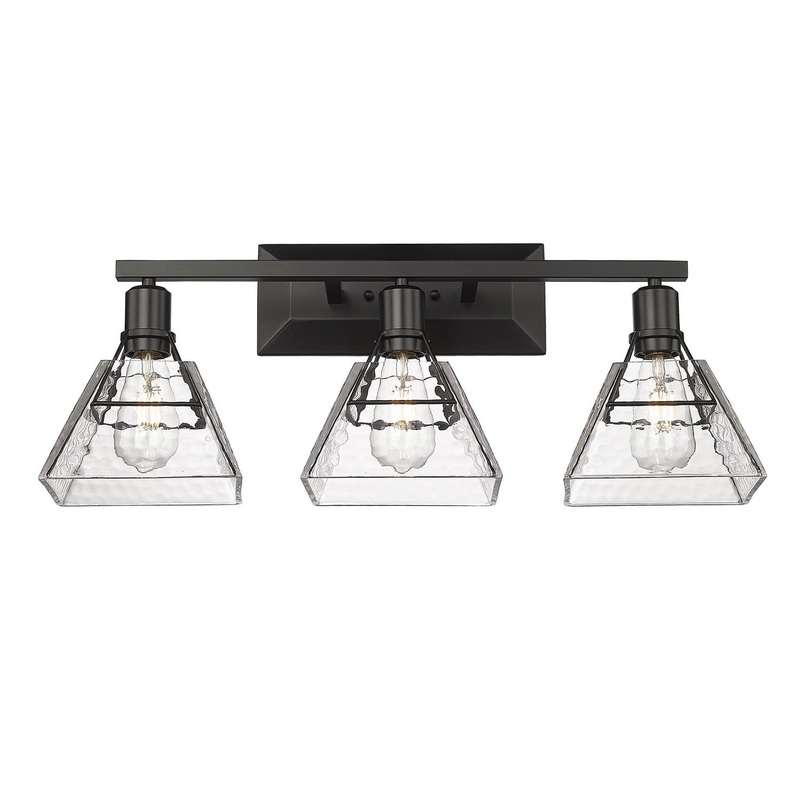 Three Light Bath Vanity from the Kepler Collection in Matte Black Finish by Golden