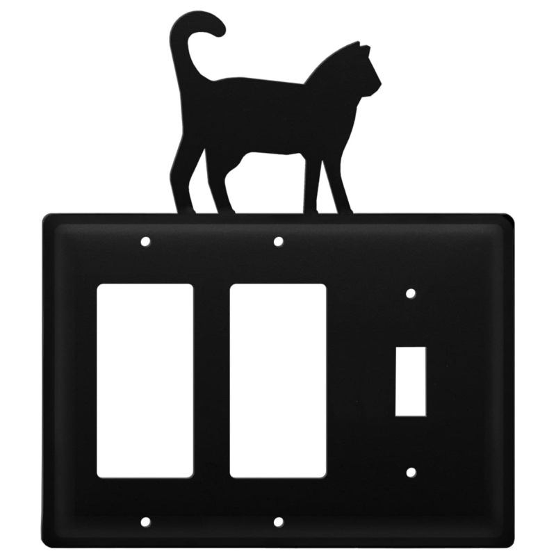 Village Wrought Iron EGGS-6 Triple Cat Double GFI and Single Switch Cover CUSTOM Product