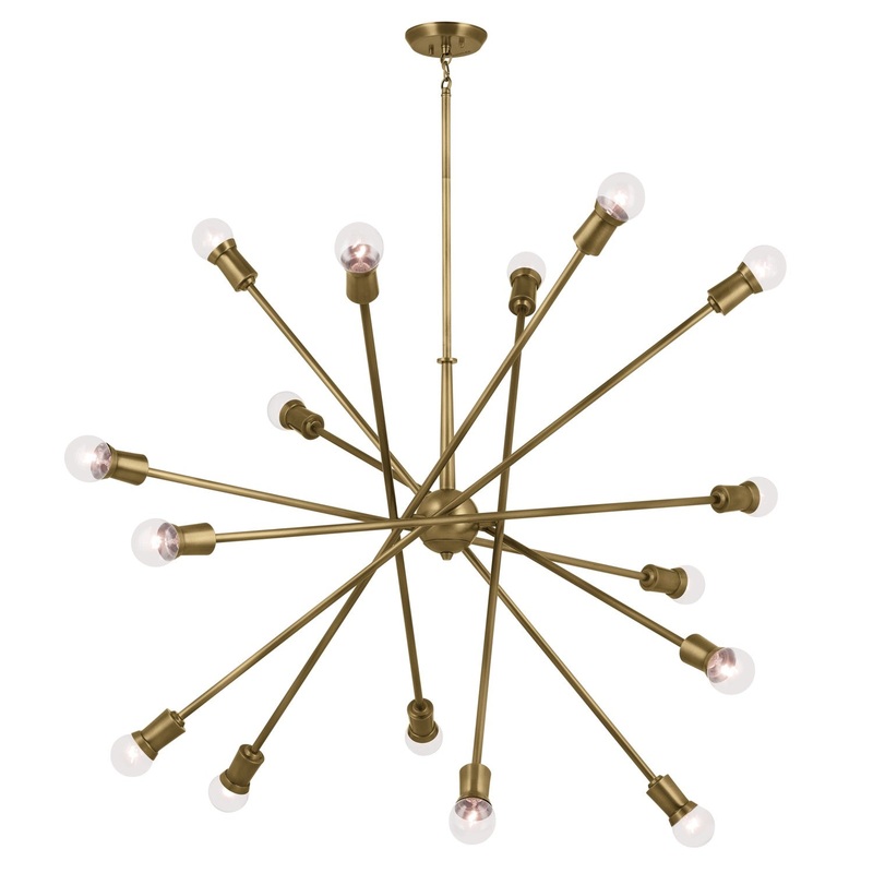 16 Light Chandelier from the Armstrong Collection in Natural Brass Finish by Kichler