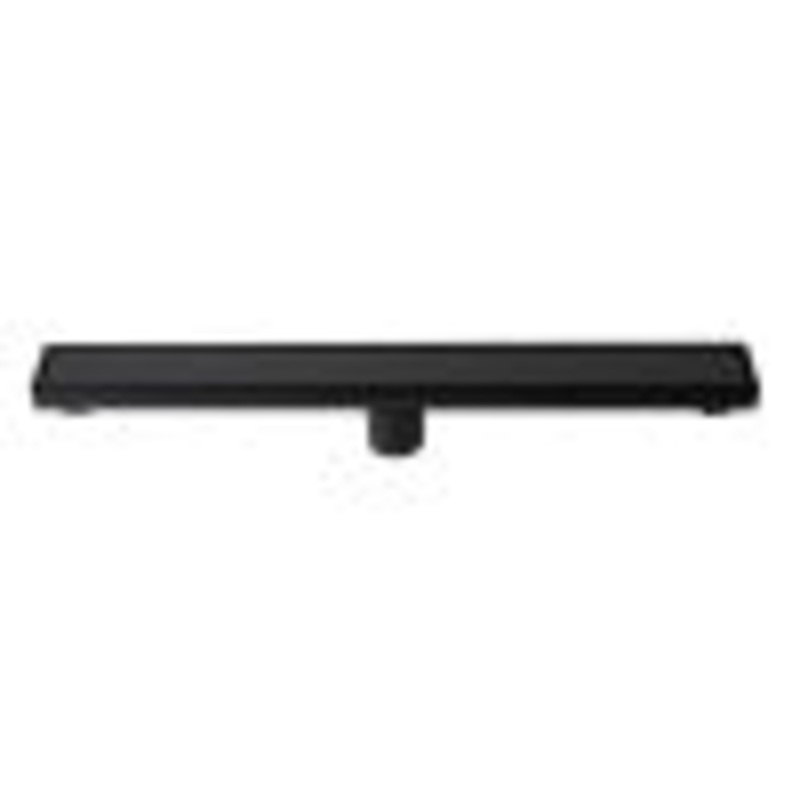 24″ Black Matte Stainless Steel Linear Shower Drain with Solid Cover
