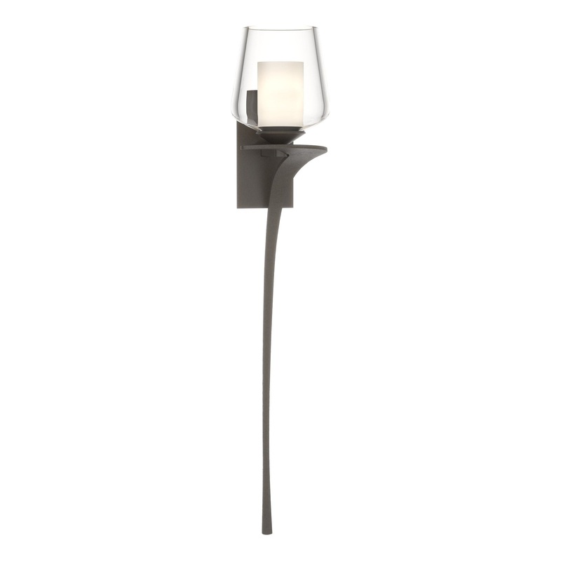 Antasia Double Glass 1-Light Sconce Dark Smoke Right