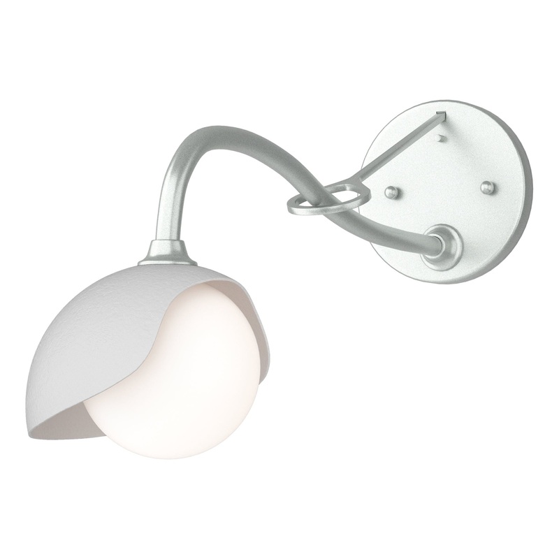 Brooklyn 1-Light Single Shade Long-Arm Sconce Vintage Platinum White