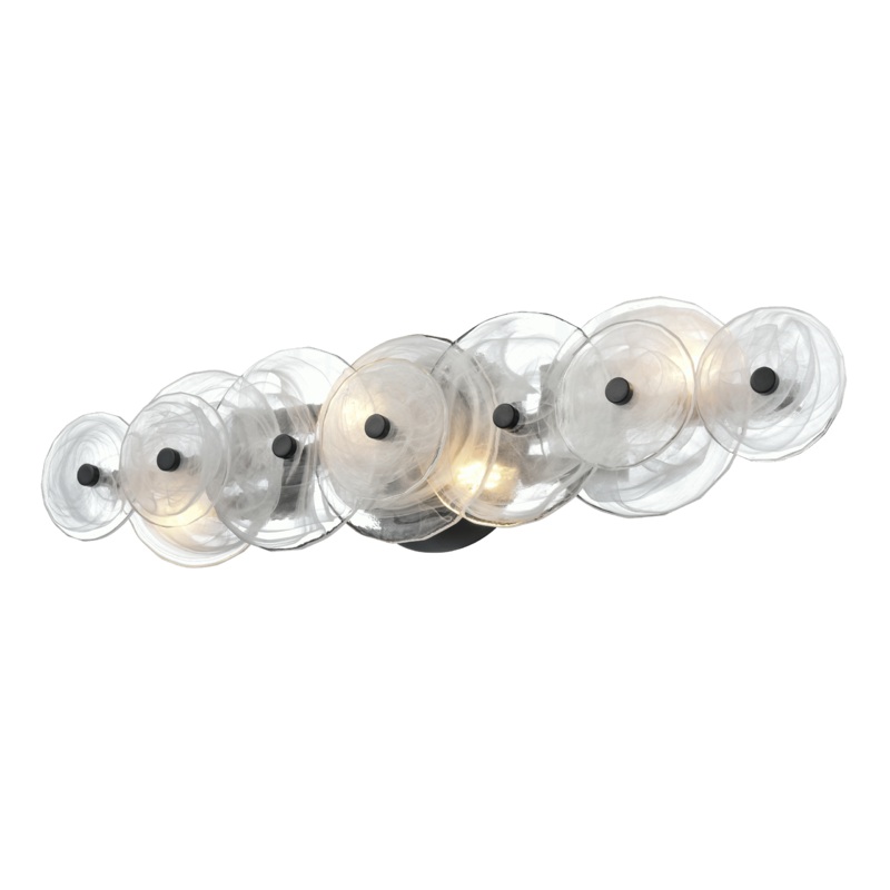 Carousel 4-Light Vanity Ebony with Milky Swirl Opal Glass