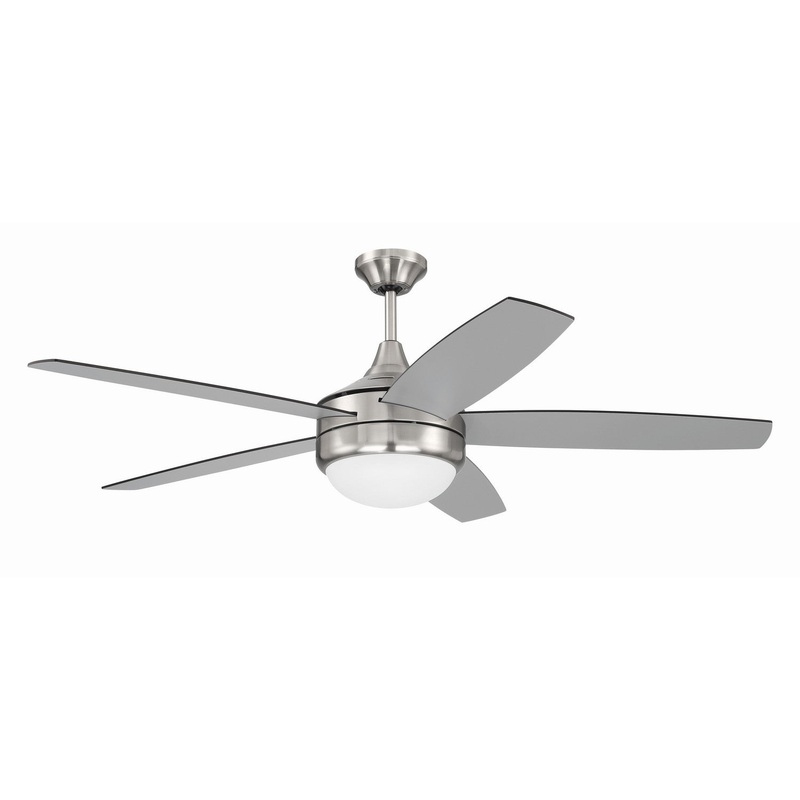 Craftmade PHZ52BNK5-BNGW Phaze II 5- Blade 52″Ceiling Fan Brushed Polished Nickel